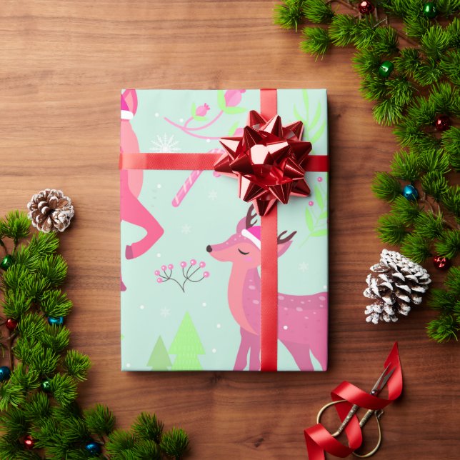 Papel De Regalo Patrón de renos de los navidades (Regalo de vacaciones)