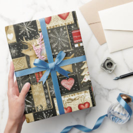 Papel De Regalo Patrón de renos de Navidades pequeños