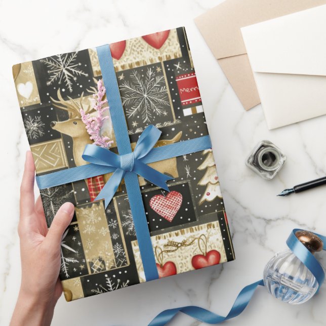 Papel De Regalo Patrón de renos de Navidades pequeños (Regalar)