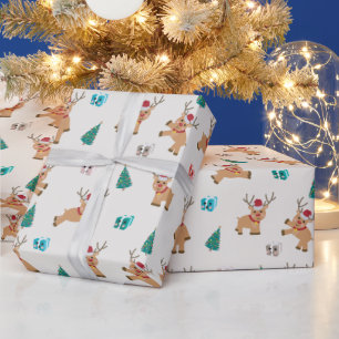 Papel De Regalo Patrón de renos de Navidades pequeños