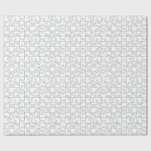 Papel De Regalo Patrón de repetición del rompecabezas blanco y neg