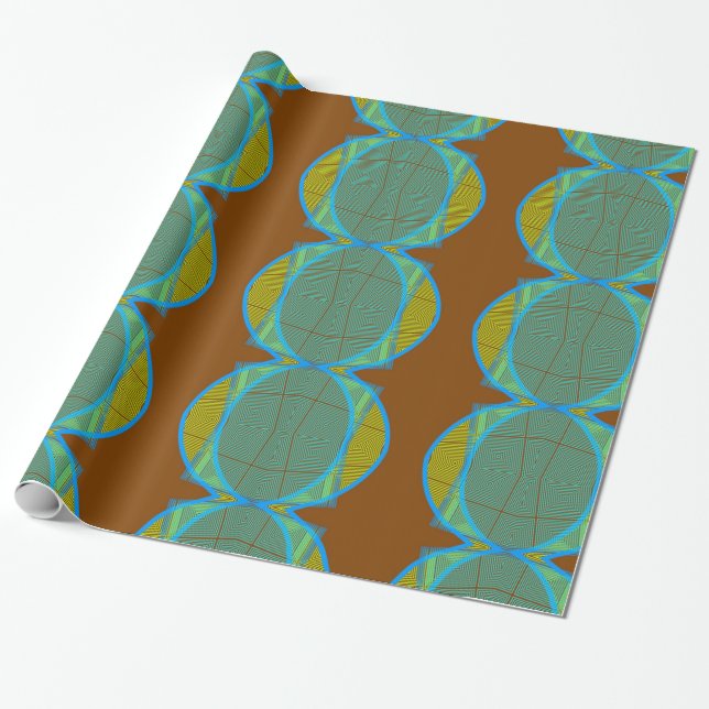 Papel De Regalo Patrón de resumen geométrico moderno de Blue Brown (Desenrollado)