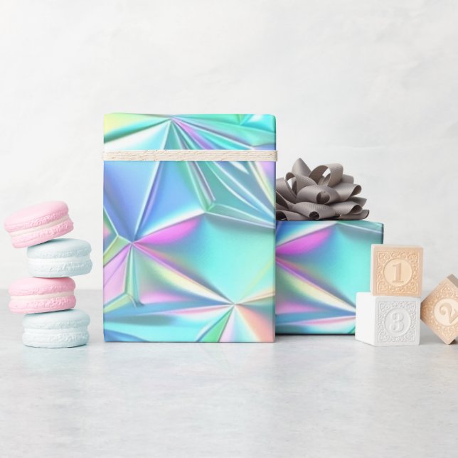 Papel De Regalo Patrón de resumen holográfico (Baby Shower)