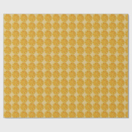 Papel De Regalo Patrón de rodaja de cítrico vintage en amarillo do