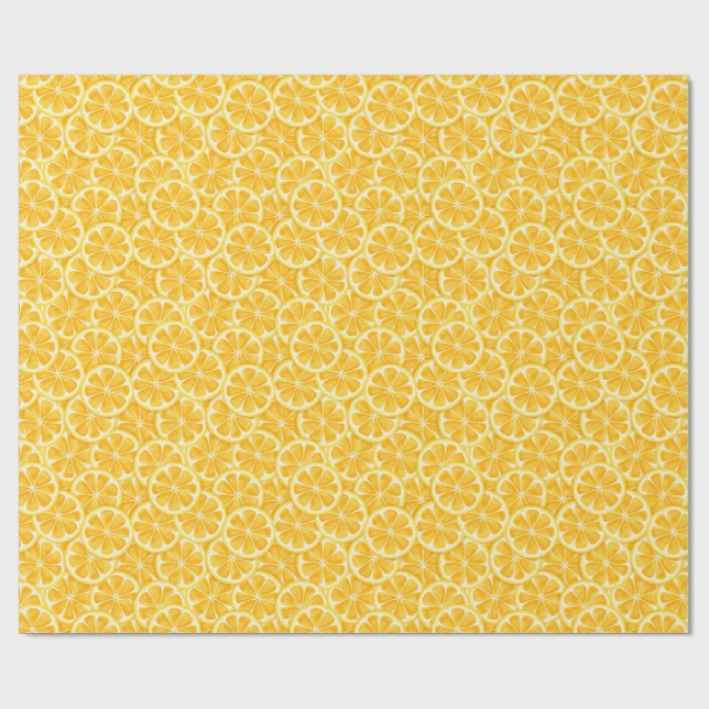 Papel De Regalo Patrón de rodaja de limón  (Superficie plana)