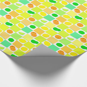 Papel De Regalo Patrón de rodajas de frutas de limón, limón y cítr