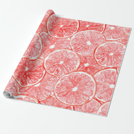 Papel De Regalo Patrón de rodajas de pomelo de color agua
