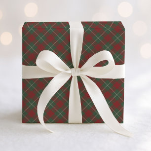 Papel De Regalo Patrón de rojos y tartán verde rusos