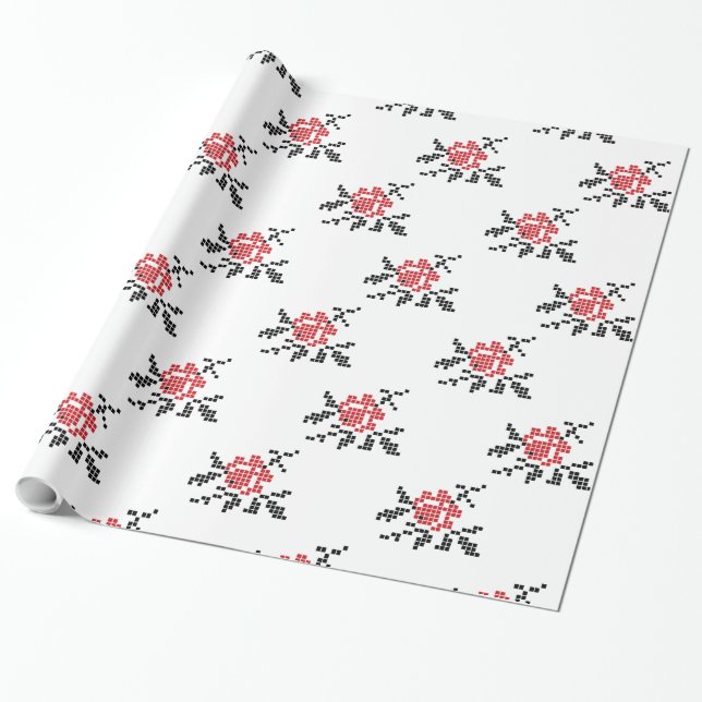Papel De Regalo patrón de ROSA (Desenrollado)