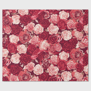 Papel De Regalo Patrón de rosa sin costuras Crimson & Blush