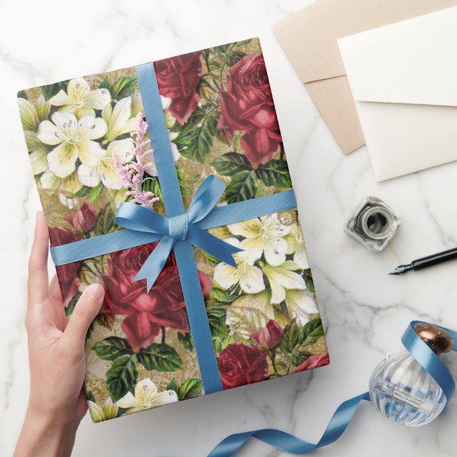 Papel De Regalo Patrón de rosas elegantes (Regalar)