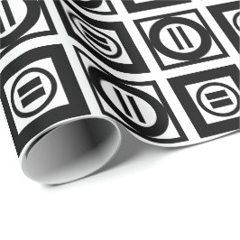 Papel De Regalo Patrón de Rótulo geométrico negro y blanco