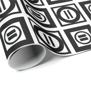 Papel De Regalo Patrón de Rótulo geométrico negro y blanco