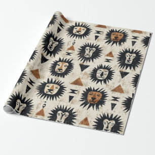Papel De Regalo Patrón de safari de león tribal