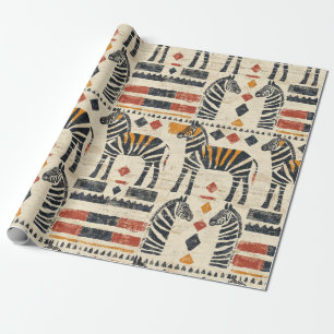 Papel De Regalo Patrón de safari tribal cebra boho