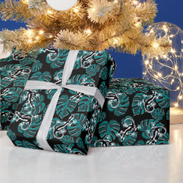 Papel De Regalo Patrón de salamandra y hoja verde