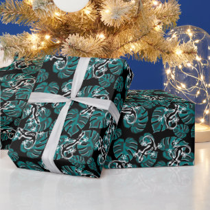 Papel De Regalo Patrón de salamandra y hoja verde