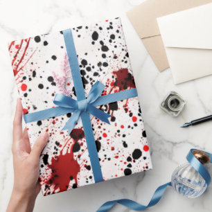 Papel De Regalo Patrón de salpicaduras de sangre roja