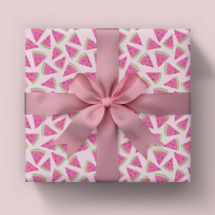 Papel De Regalo Patrón de sandía de verano tropical divertida rosa