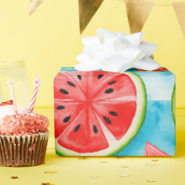 Papel De Regalo patrón de SANDÍA jugosa en patrón de acuarela