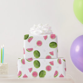 Papel De Regalo Patrón de sandía verde y rosa de verano