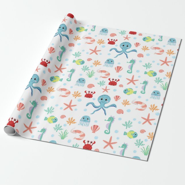 Papel De Regalo patrón de Sea World (Desenrollado)
