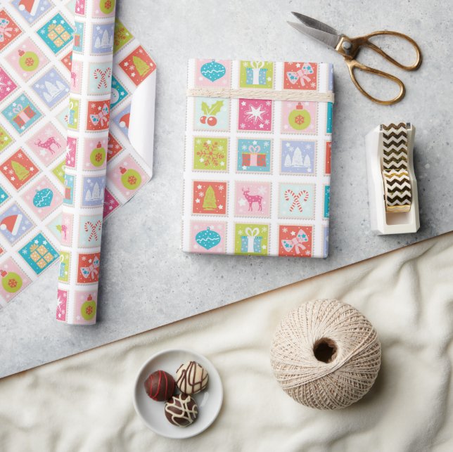 Papel De Regalo Patrón de sello de posta de vacaciones de los navi (Artesanía)