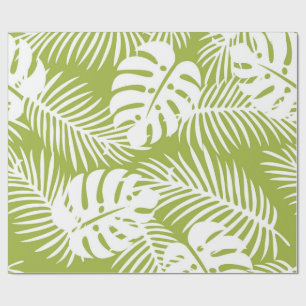 Papel De Regalo Patrón de selva tropical de paleta verde