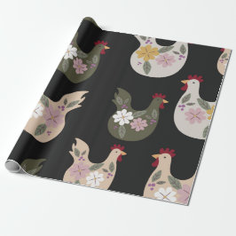 Papel De Regalo Patrón de Semana Santa sin fisuras con pollo.