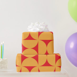 Papel De Regalo Patrón de semicírculos Naranjas de mediados de sig