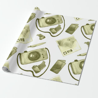 Papel De Regalo Patrón de sepia hipster sin soldadura de vintage c