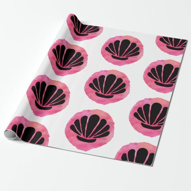 Papel De Regalo Patrón de shell rosado (Desenrollado)