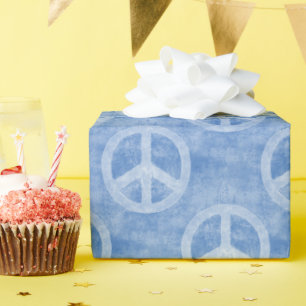 Papel De Regalo Patrón de signo de paz azul desvanecido