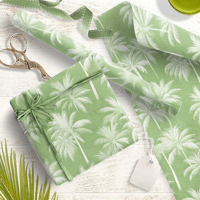 Papel De Regalo Patrón de silueta de árbol de palmas hawaiano ID10 (Subido por el creador)