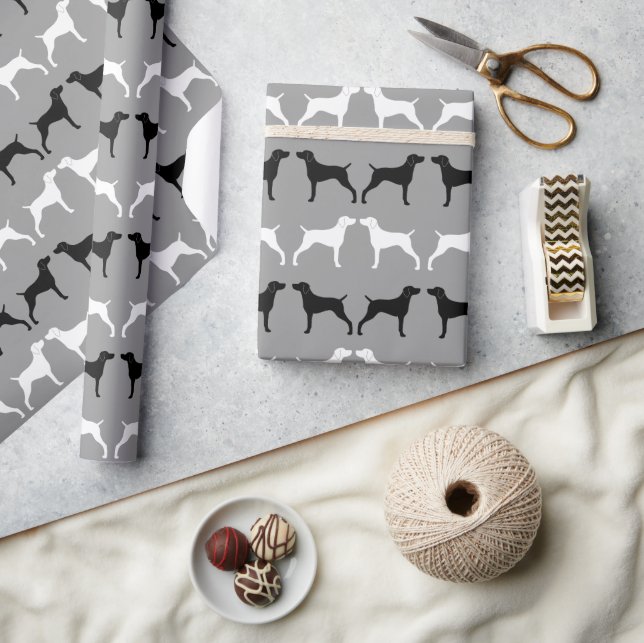 Papel De Regalo Patrón de siluetas de perro de Weimaraner (Artesanía)