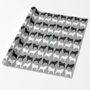 Papel De Regalo Patrón de siluetas de Pug
