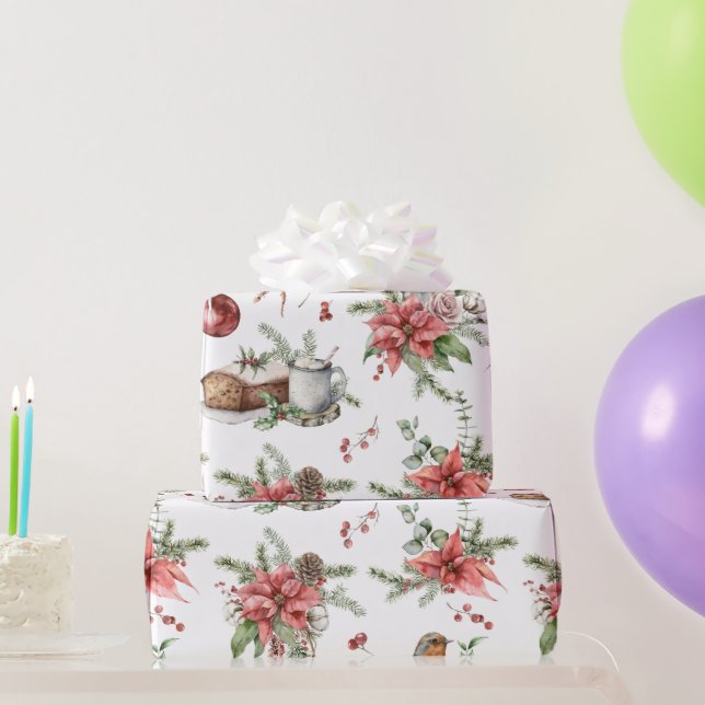 Papel De Regalo Patrón de símbolos de Navidades coloridos (Regalos de fiesta)