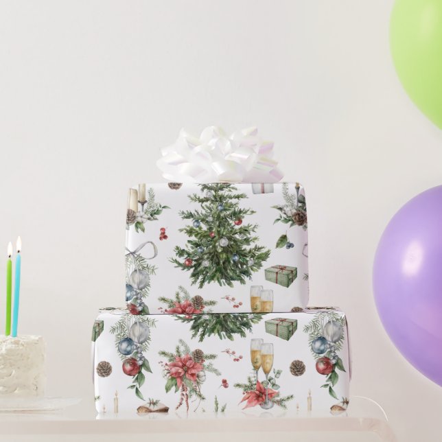 Papel De Regalo Patrón de símbolos de Navidades coloridos 2 (Regalos de fiesta)