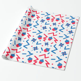 Papel De Regalo Patrón de símbolos festivo del 4 de julio