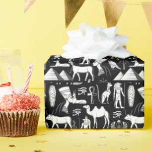 Papel De Regalo Patrón de símbolos jeroglífico de Egipto antiguo