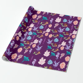 Papel De Regalo Patrón de sirena de chica negro afroamericano