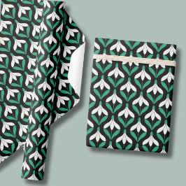 Papel De Regalo Patrón de Snowdrop moderno de Retro Scandi Mid Cen