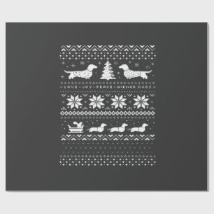 Papel De Regalo Patrón de suéter de Navidad de Dachshunds Camiseta