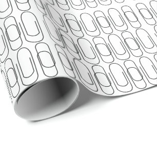 Papel De Regalo Patrón de sujetapapeles en blanco y negro