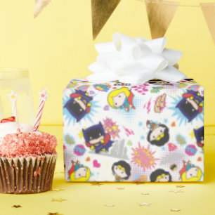Papel De Regalo Patrón de Super Heroína Chibi
