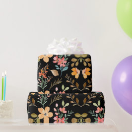 Papel De Regalo Patrón de superficie floral - Primavera de acuarel