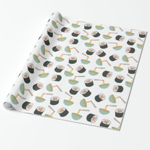 Papel De Regalo Patrón de sushi y fideos