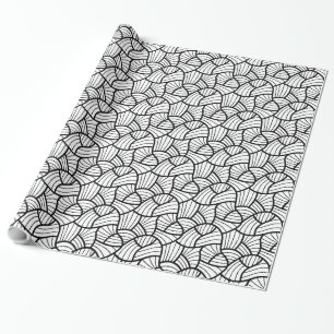 Papel De Regalo Patrón de Swirls Black & White Moderact Resumen