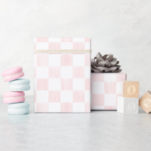 Papel De Regalo Patrón de tablero de ajedrez pintado de rosa y bla