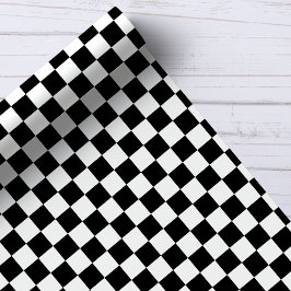 Papel De Regalo Patrón de tablero de cheques en blanco y negro